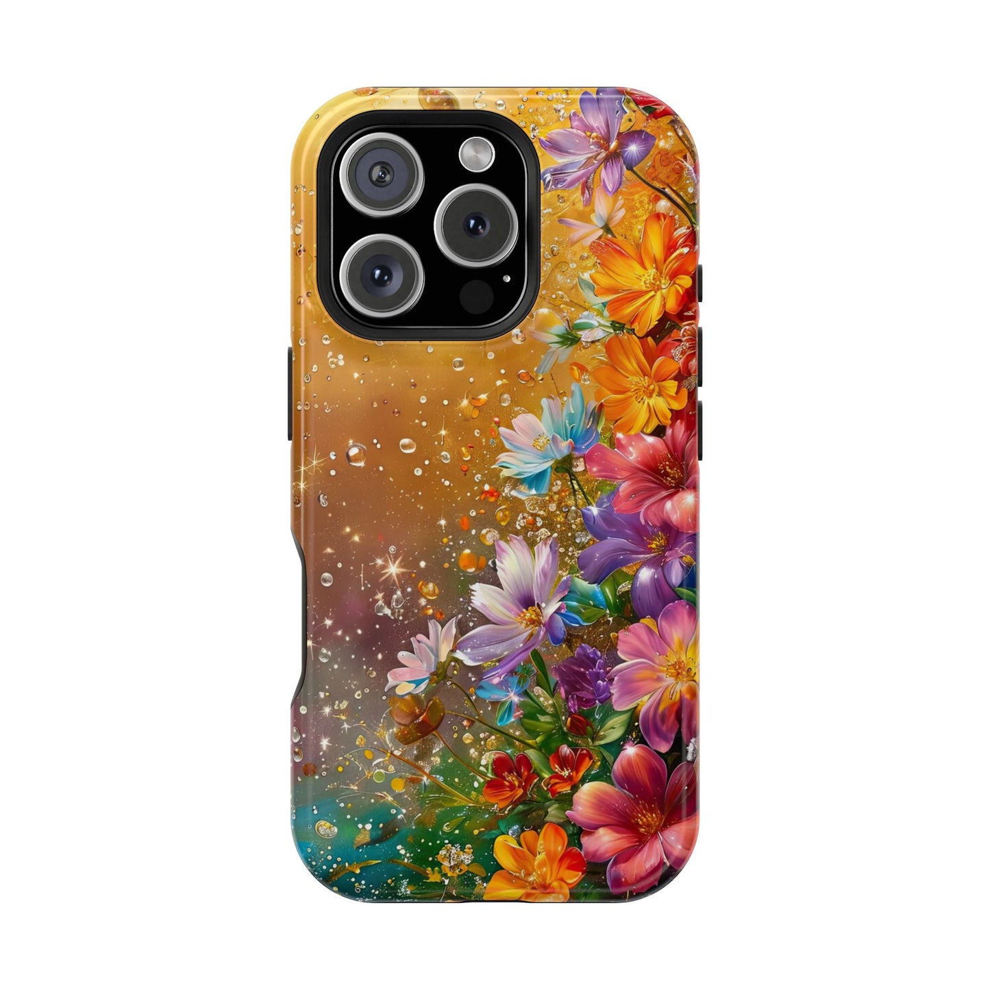 Vibrant Floral Magnetic Phone Case, Artistic Phone Cover