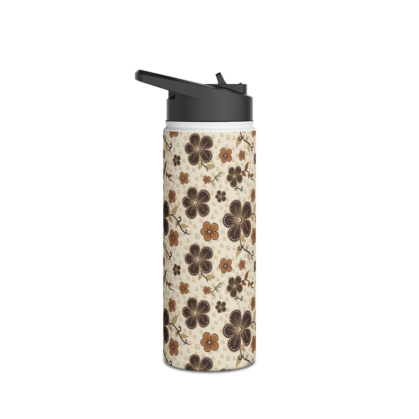 Timeless Elegance Stainless Steel Water Bottle, Standard Lid / Beige