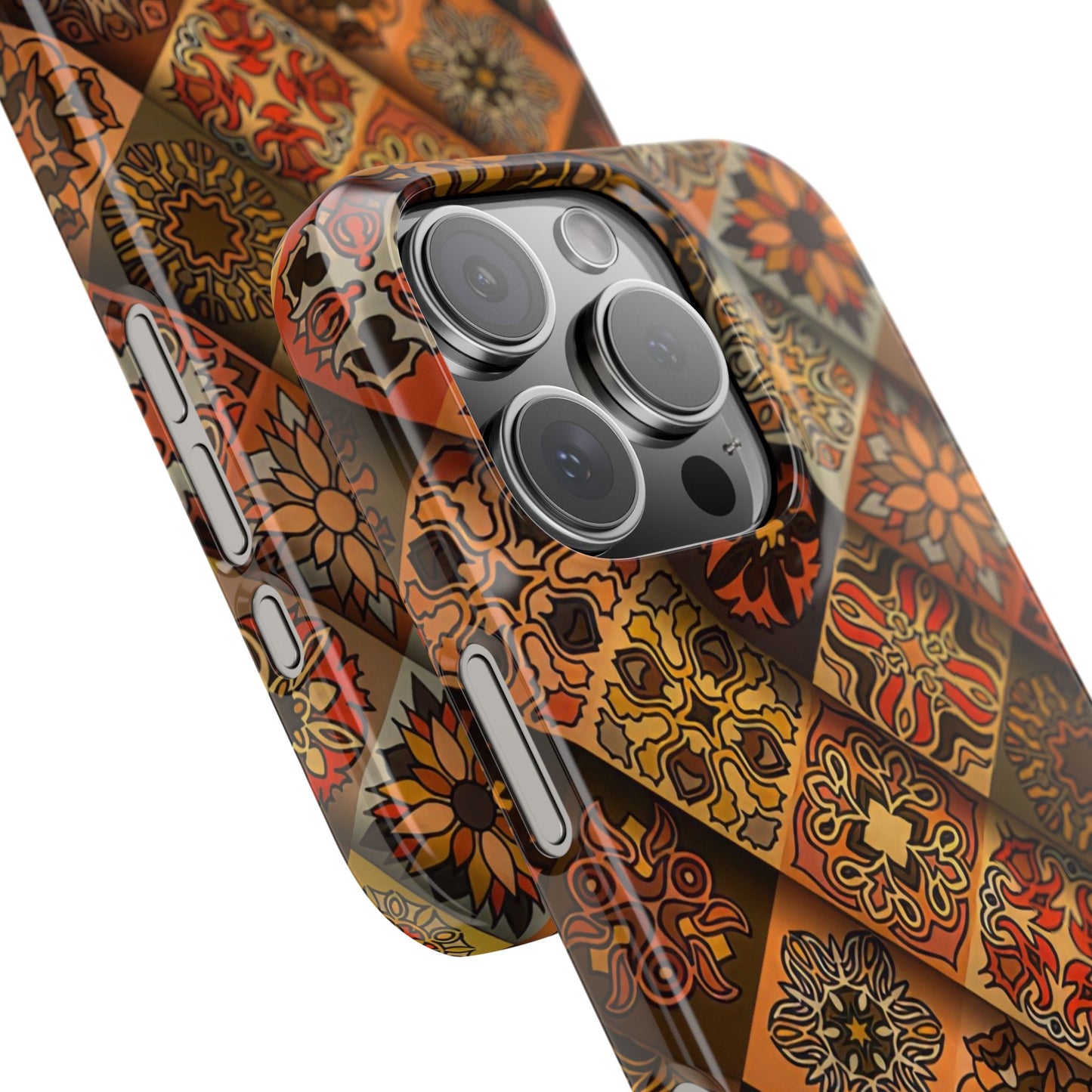 Aztec Geometric Slim Case, Boho Orange