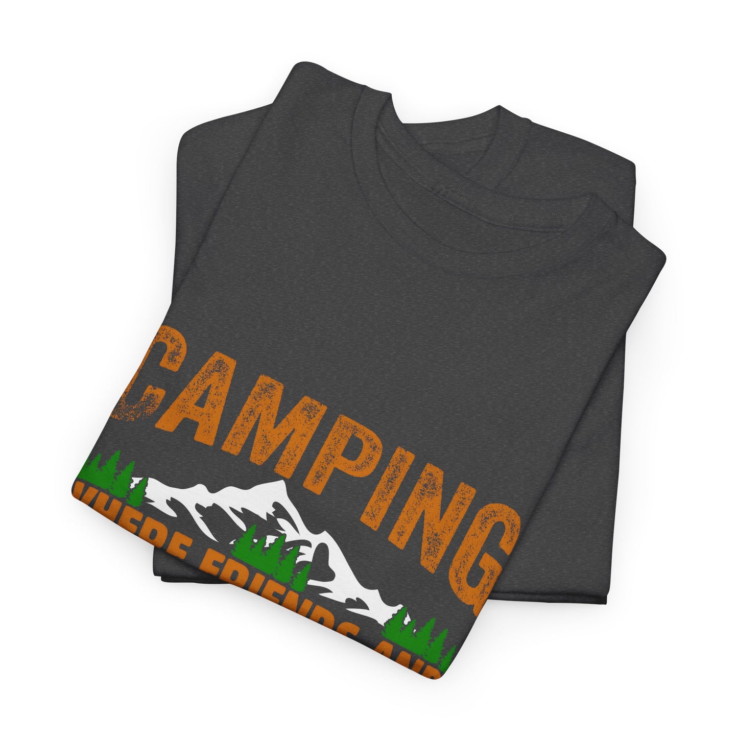 Camping Friends Unisex Heavy Cotton Tee - Perfect for Outdoor Adventures