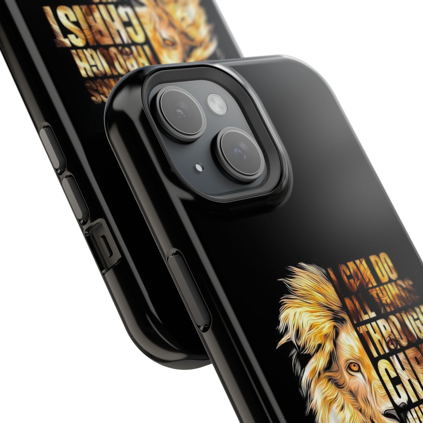 Inspirational Lion Magnetic iPhone Case, Strength & Faith, Christian Accessories