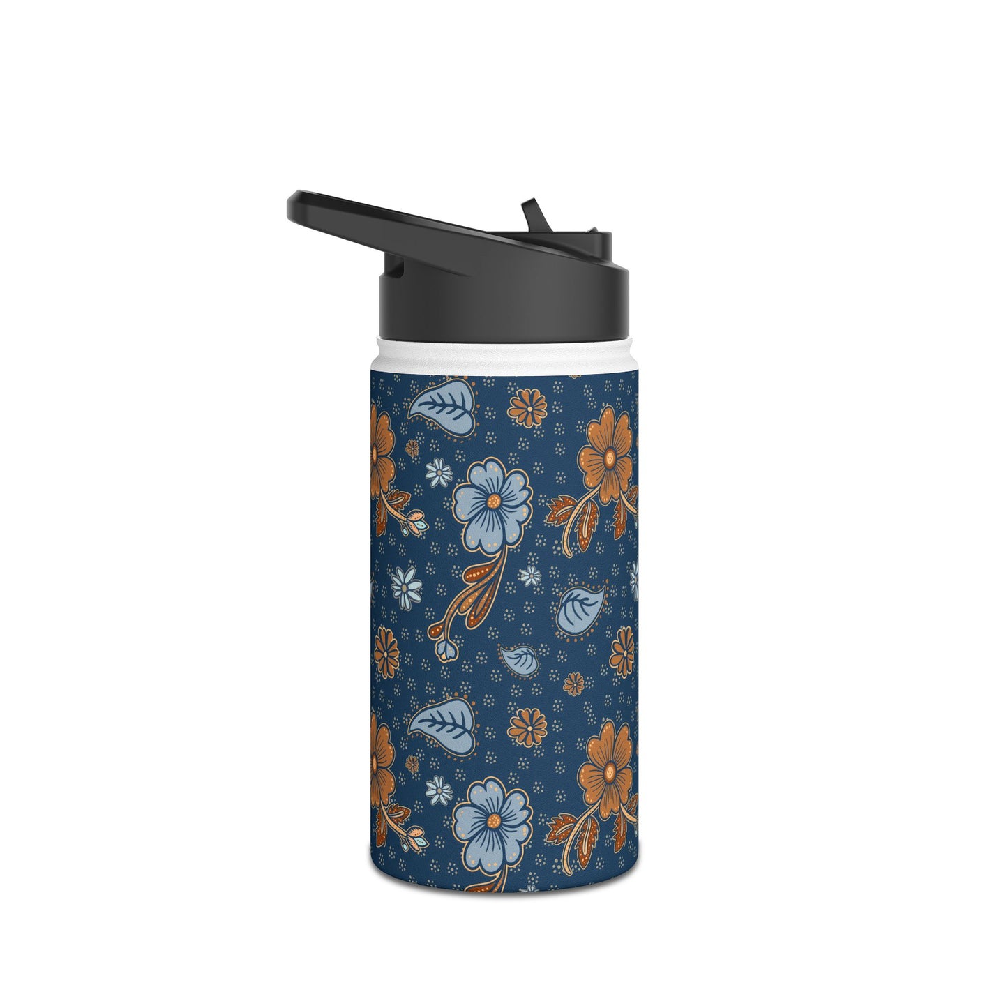 Timeless Elegance Stainless Steel Water Bottle, Standard Lid / Dark Blue