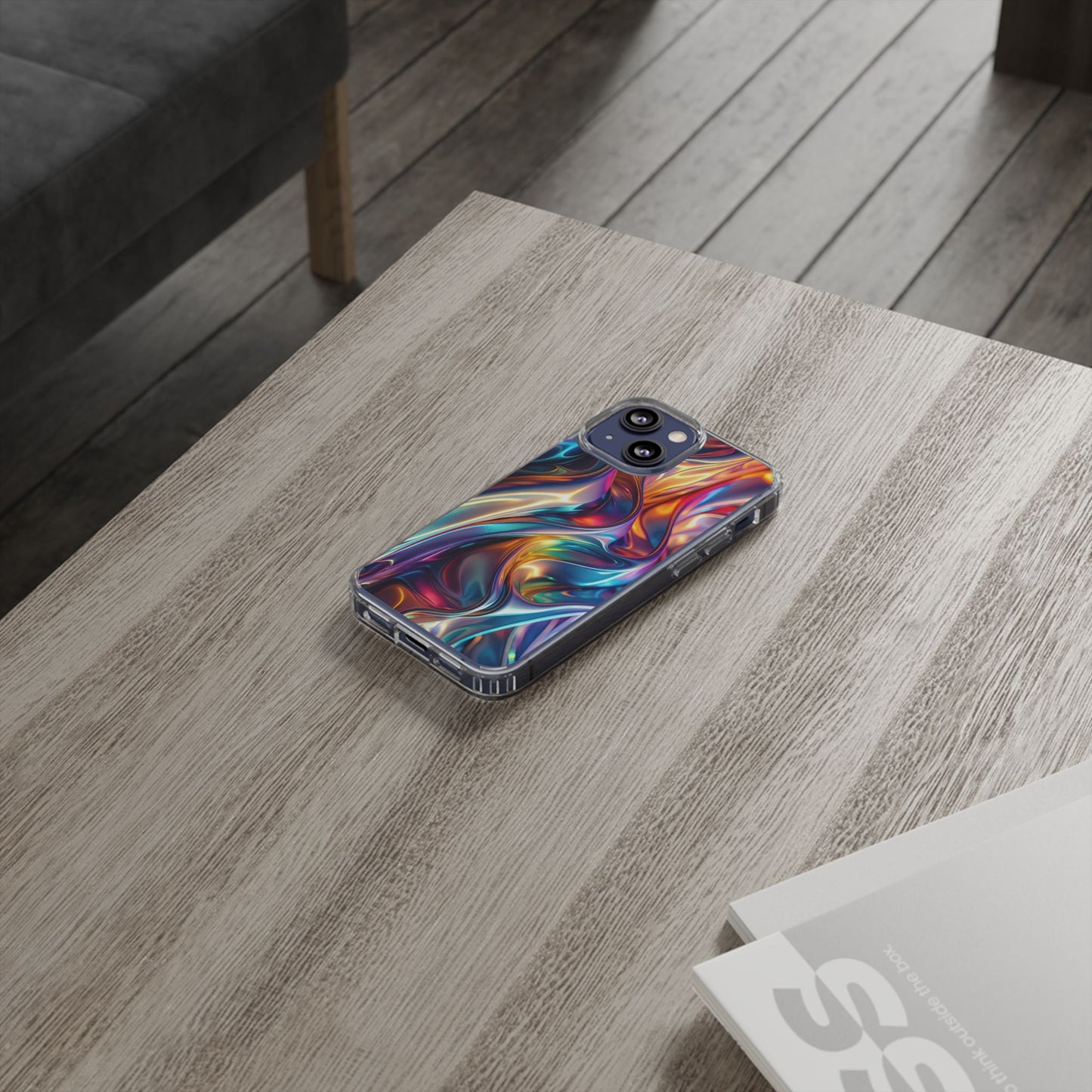 Colorful Clear Case for iPhone – Abstract Art Design