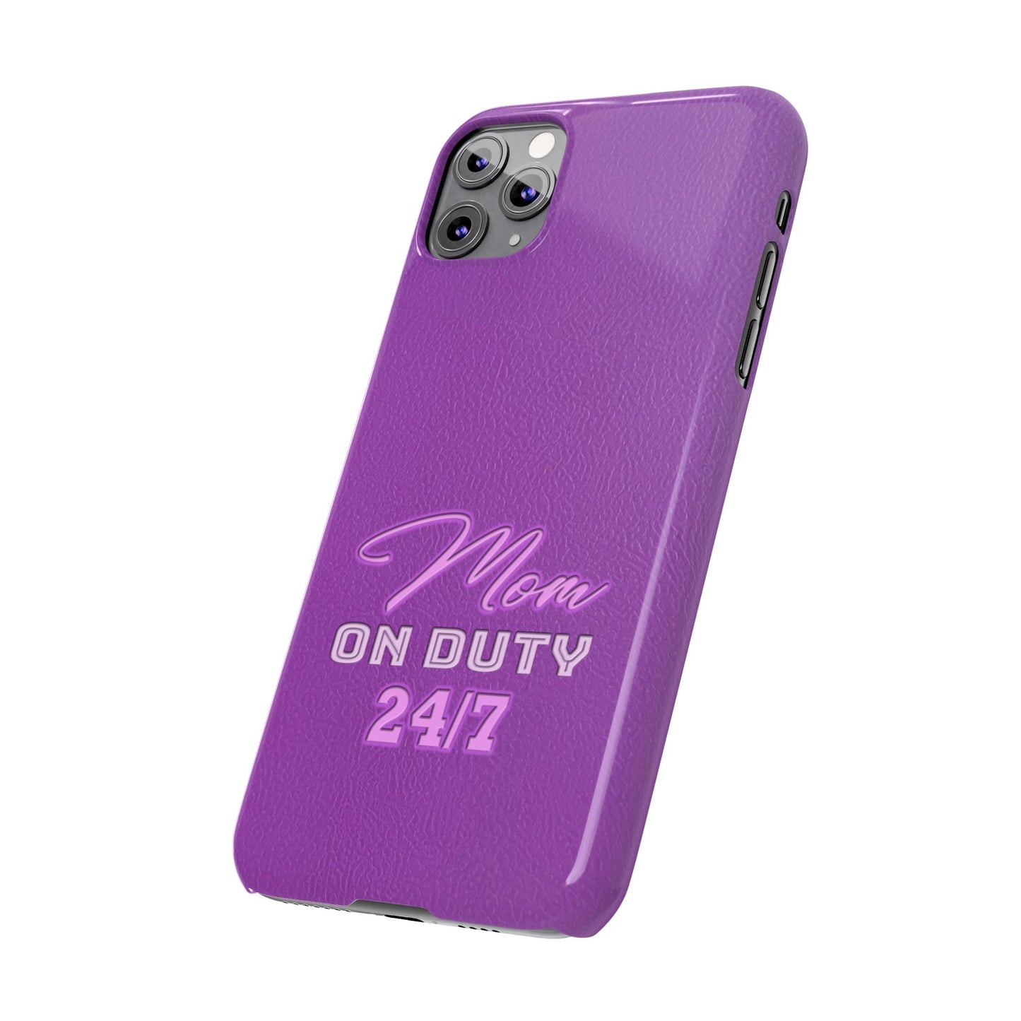Mom On Duty Slim Case, Purple Case for Mothers