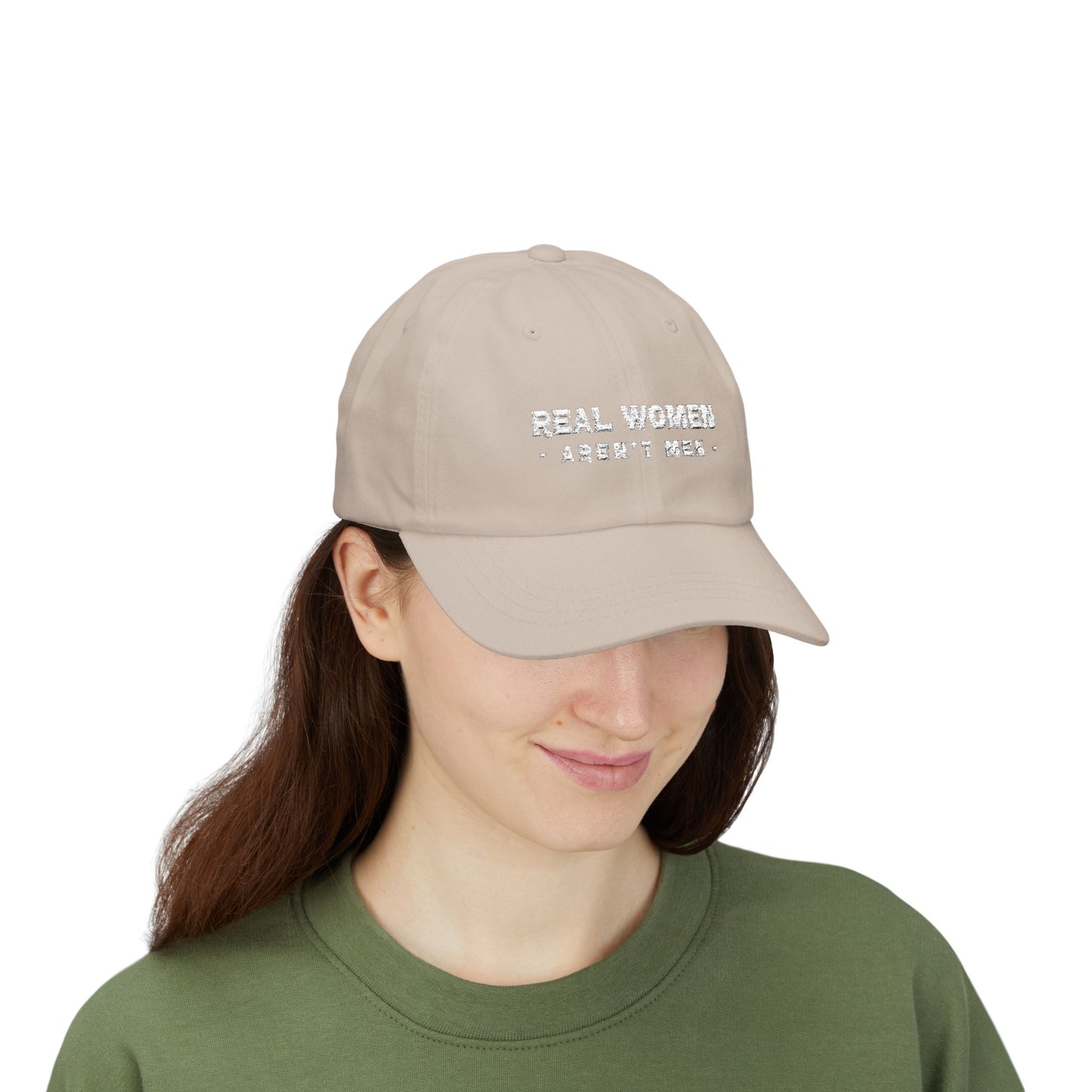 Real Women Aren't Men Classic Dad Cap — Feminist Statement Baseball Hat