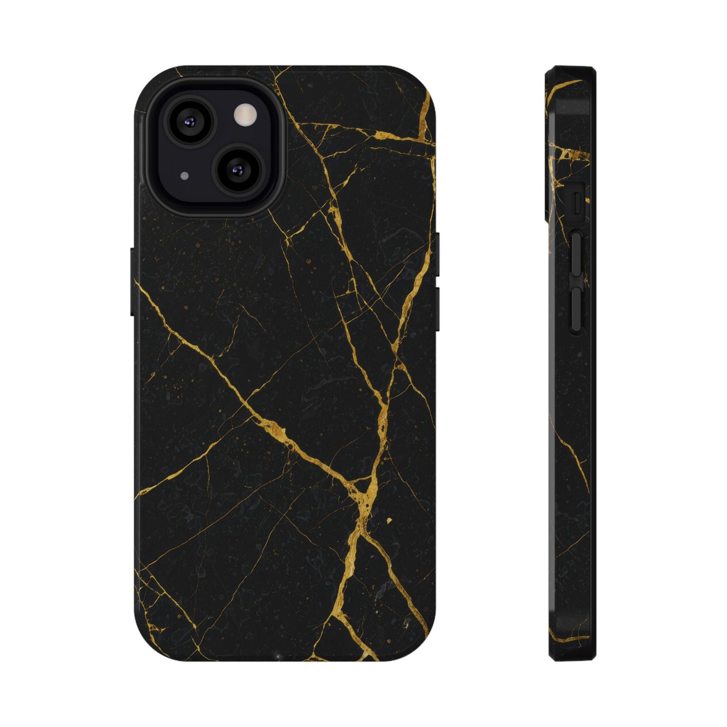 Black Marble with Gold Veins Impact-Resistant iPhone