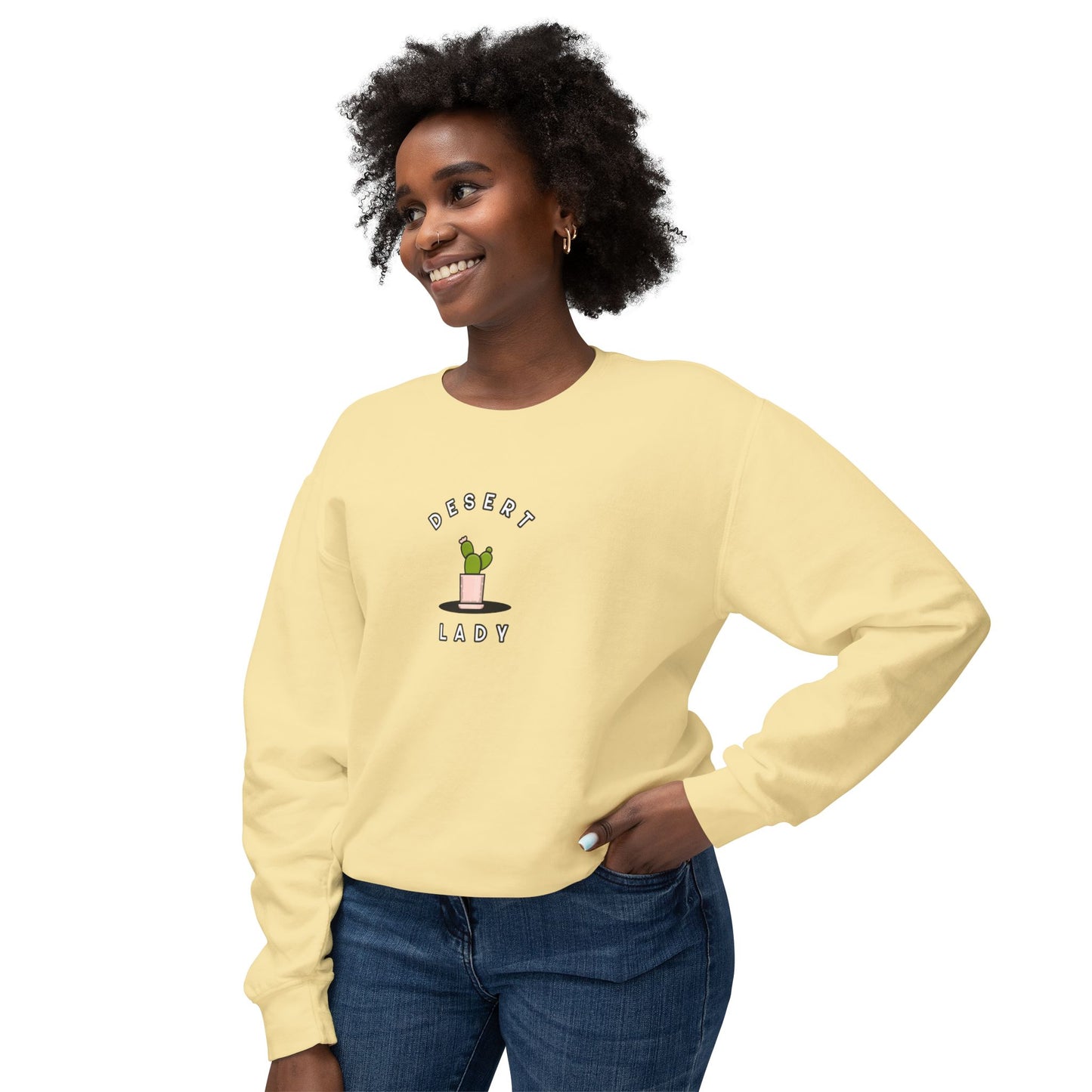 Desert Lady Unisex Lightweight Crewneck Sweatshirt