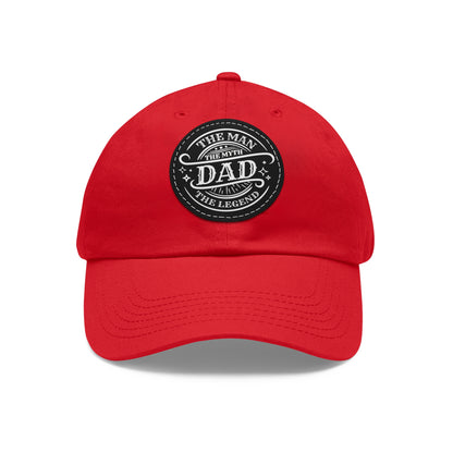 Classic Dad Hat with Leather Patch - 'The Man, The Myth, The Legend'