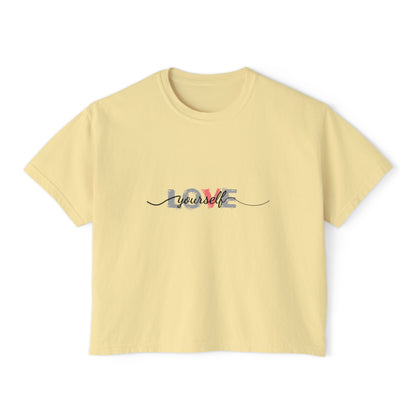Women’s Boxy Tee - Love Yourself Graphic Shirt