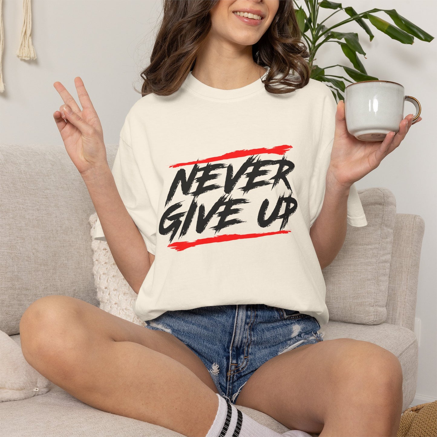 Never Give Up Motivationall Unisex T-Shirt