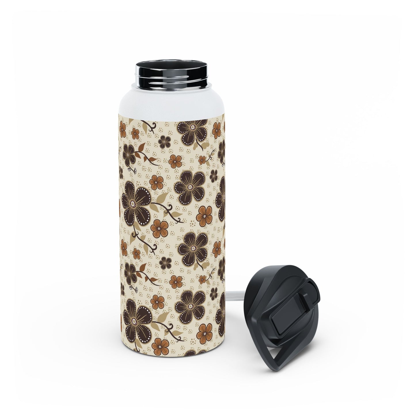 Timeless Elegance Stainless Steel Water Bottle, Standard Lid / Beige