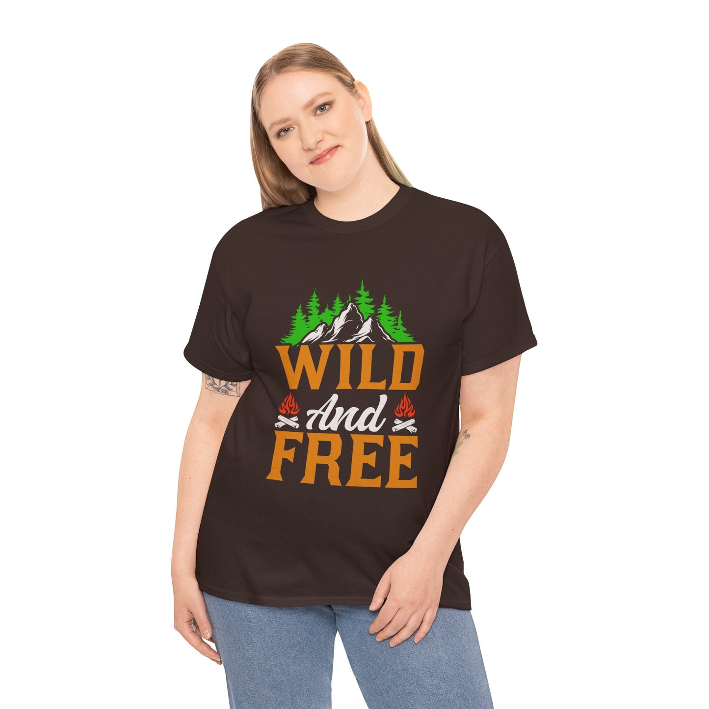 Wild and Free Unisex Heavy Cotton Tee - Perfect for Adventure Lovers