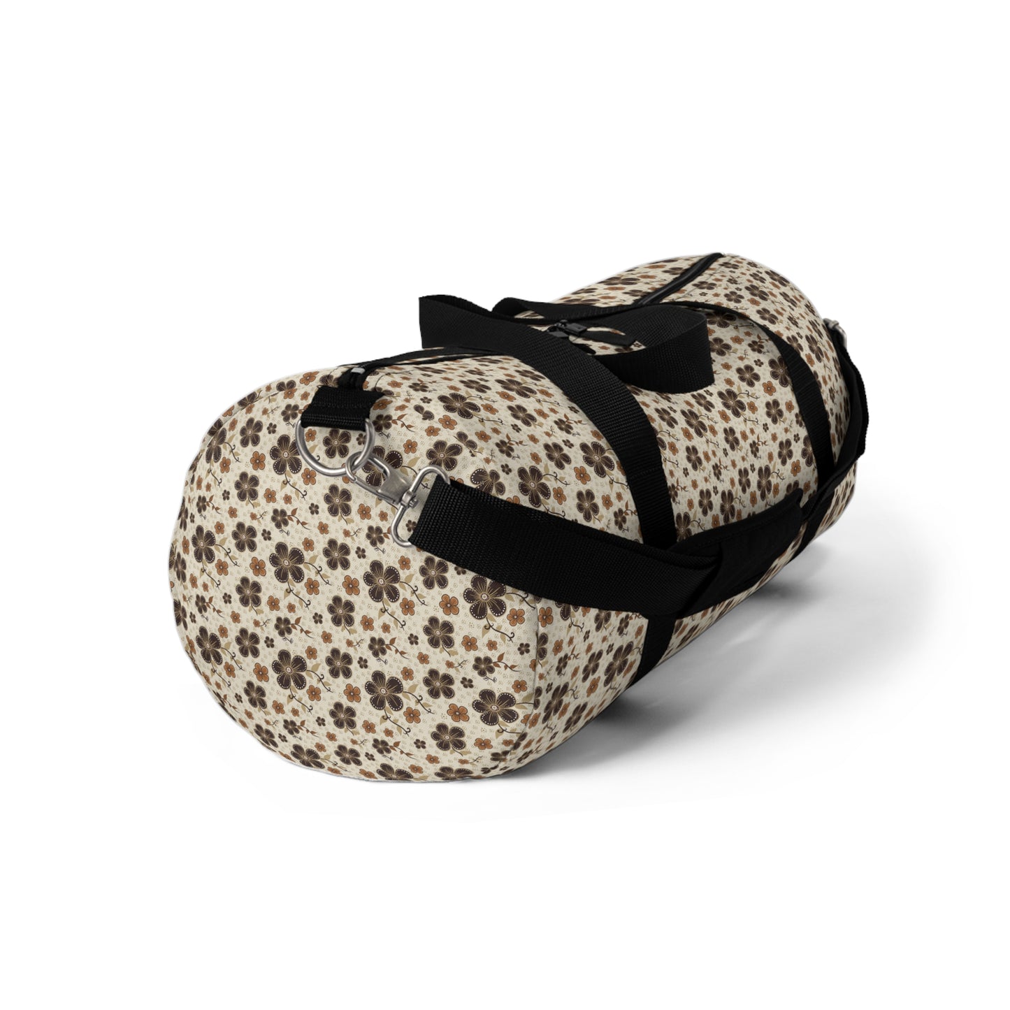 Timeless Elegance: Minimal Floral Duffel Bag / Beige