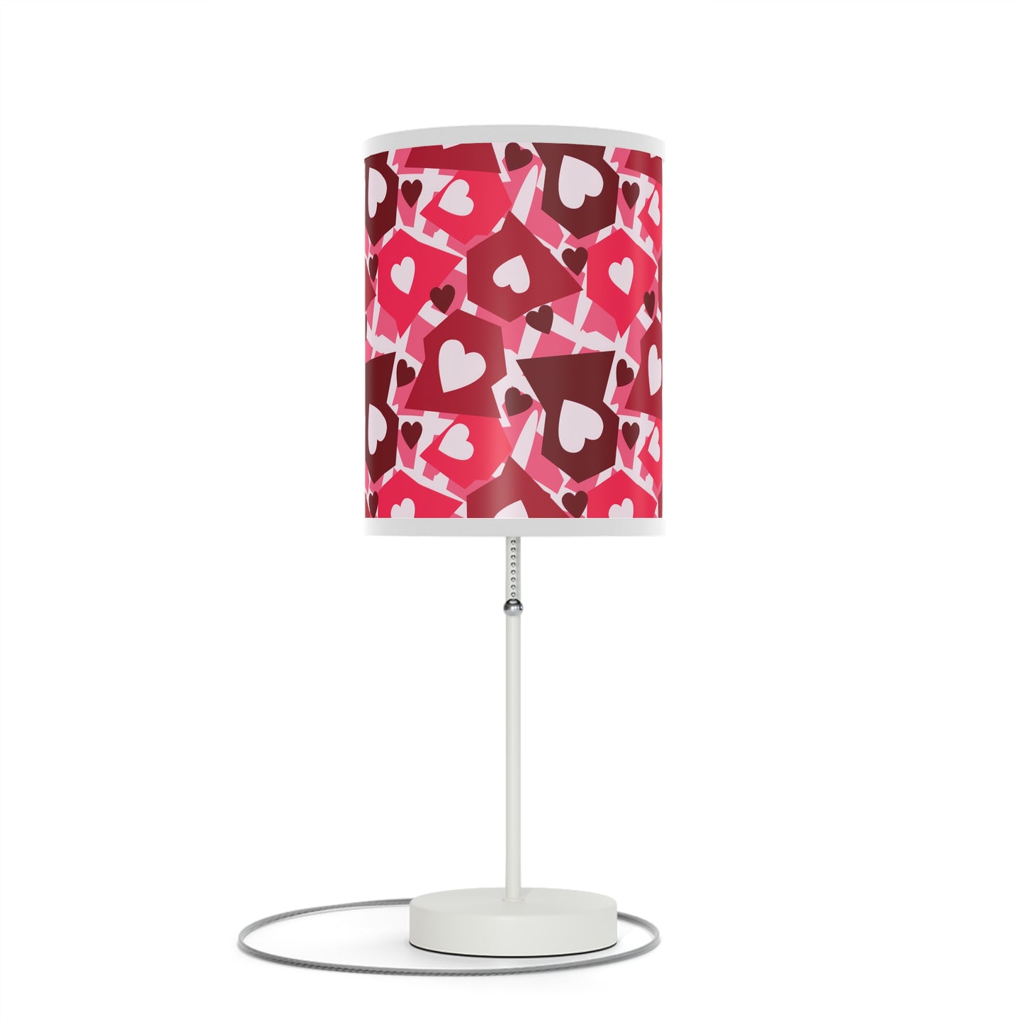 Love in Style: Retro Hearts Lamp on a Stand, US|CA plug / White