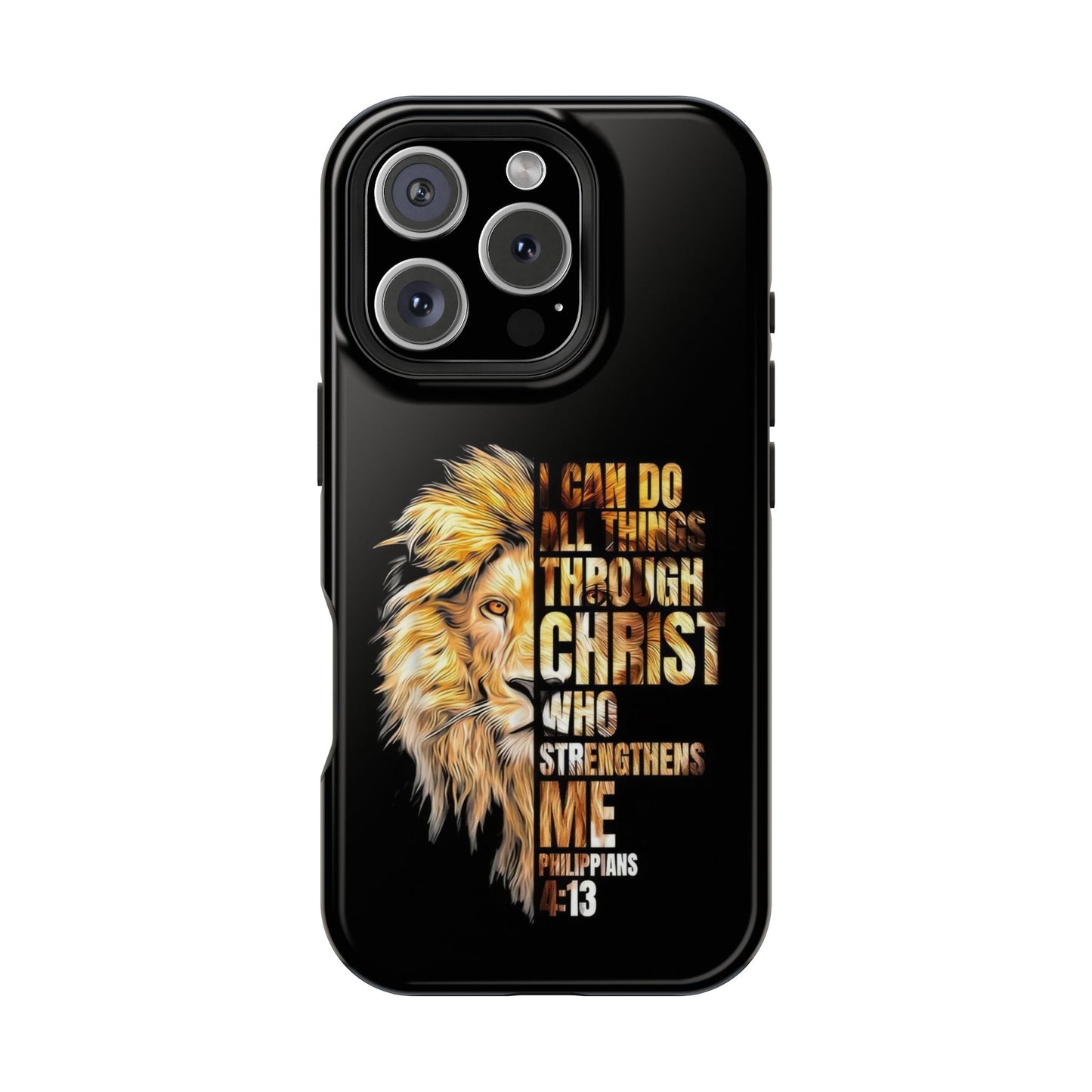 Inspirational Lion Magnetic iPhone Case, Strength & Faith, Christian Accessories