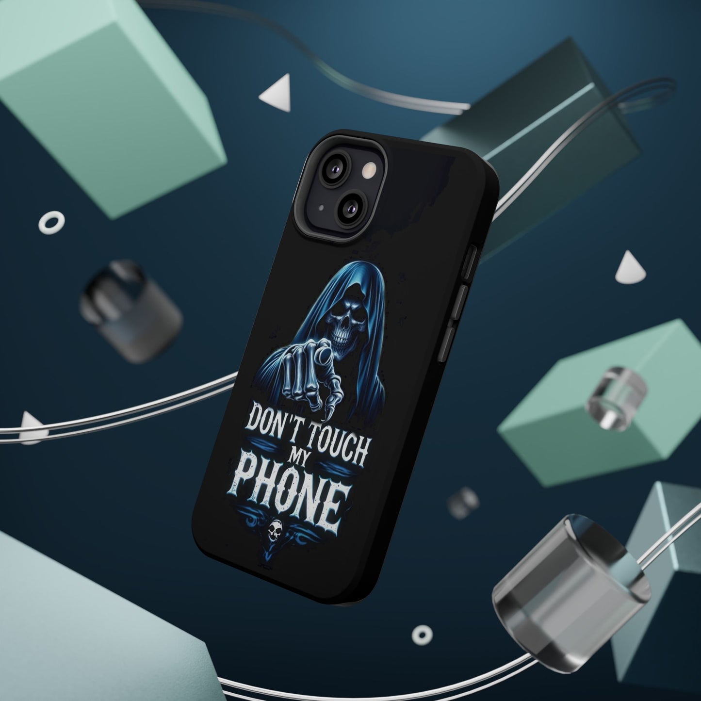 Gothic Magnetic iPhone Case: Don't Touch My Phone