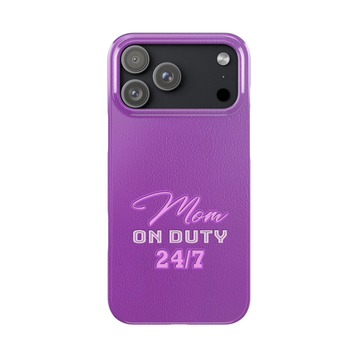 Mom On Duty Slim Case, Purple Case for Mothers