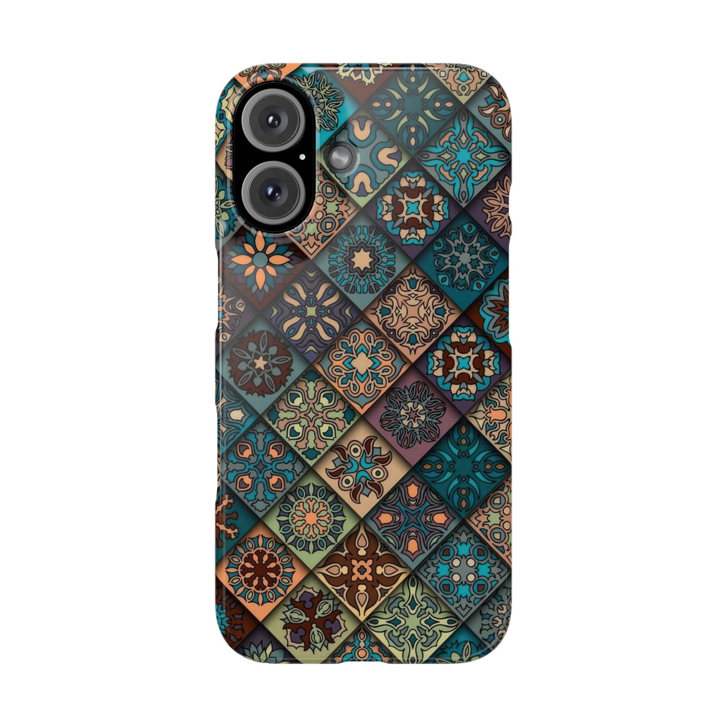 Aztec Geometric Slim Cases, Boho Blue