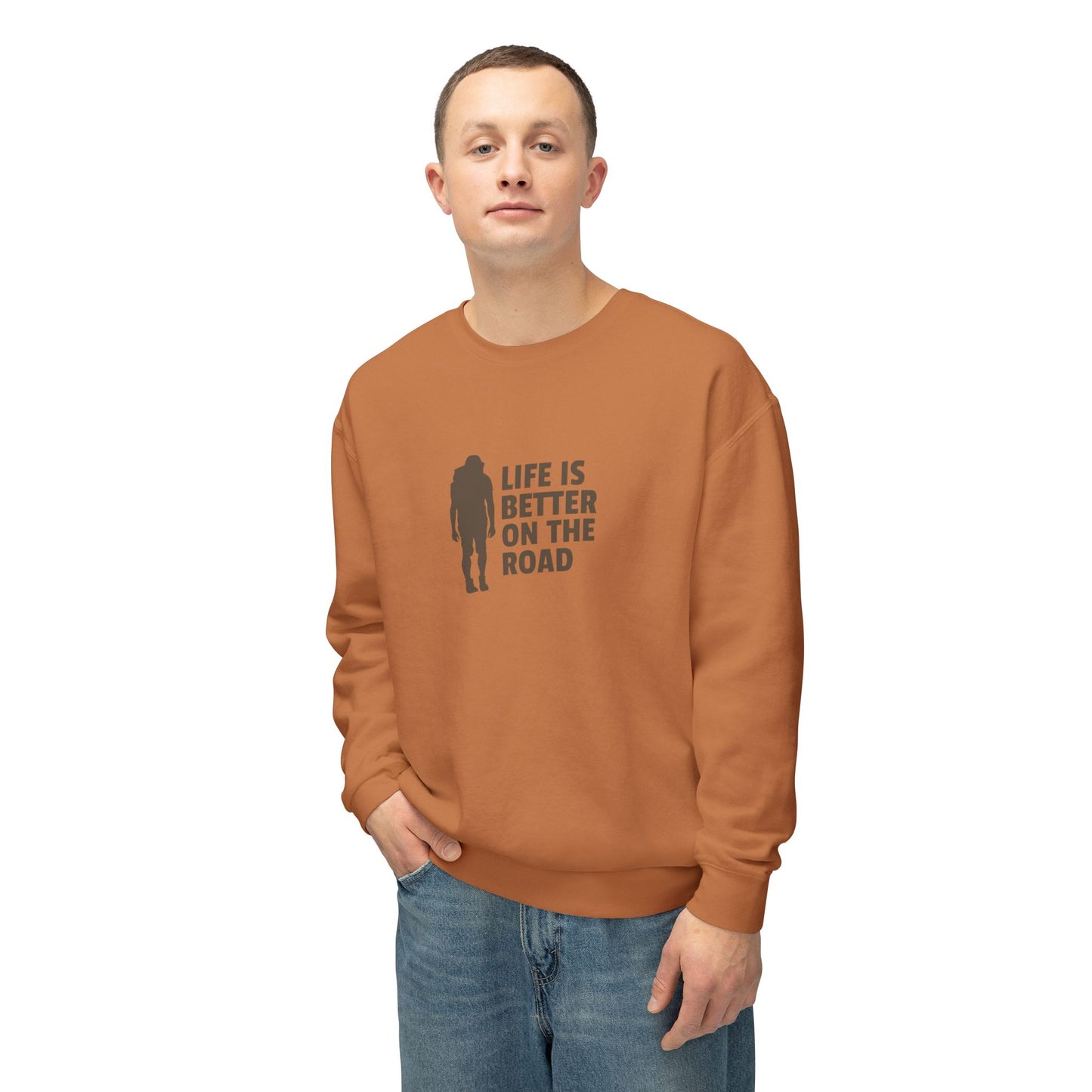 Life Is Better On The Road Unisex Lightweight Crewneck Sweatshirt