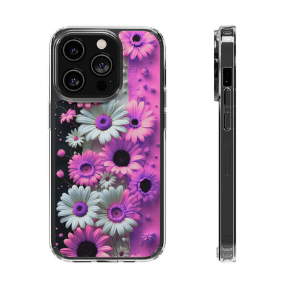 Floral Clear Phone Case – Pink Flower Design