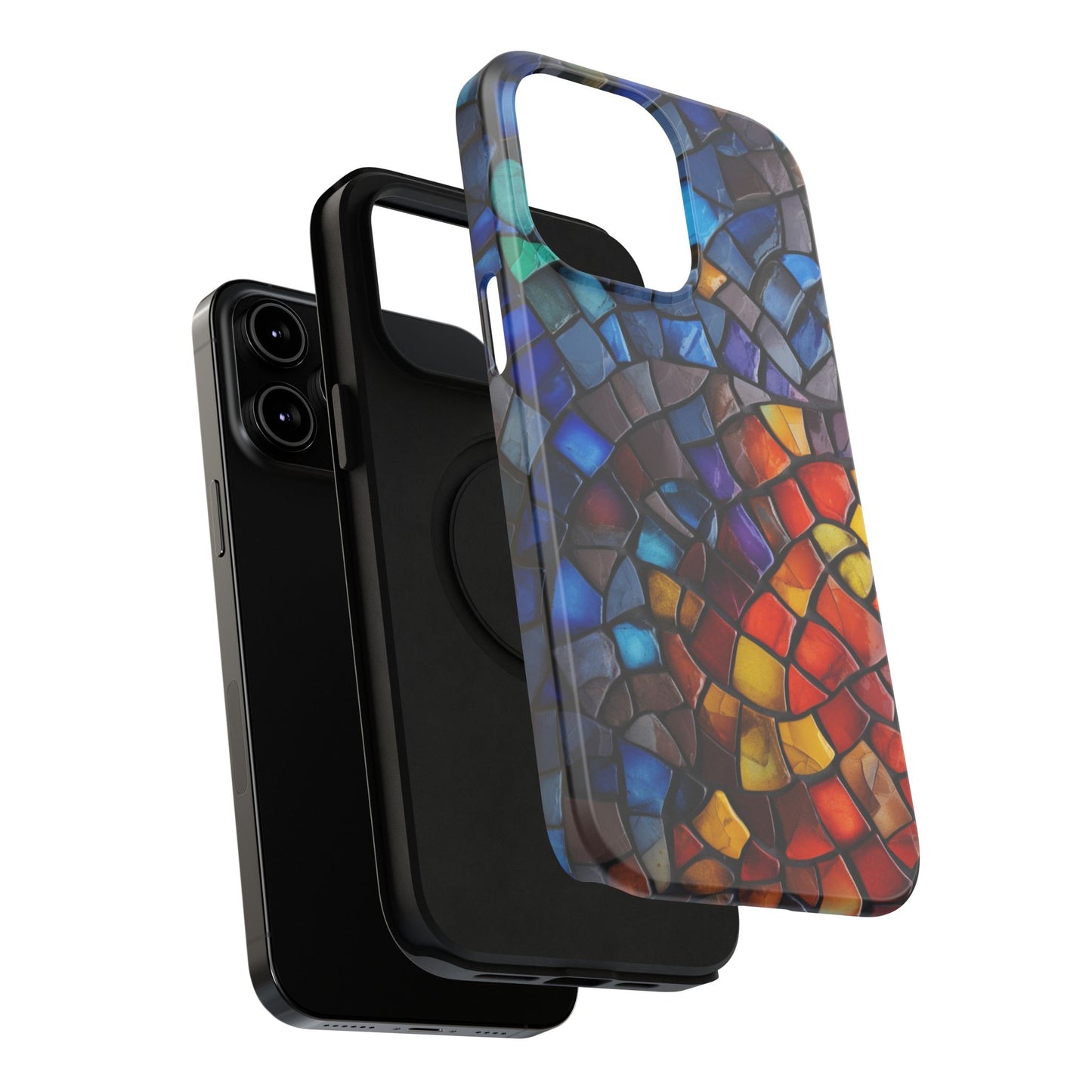 Stained Glass Impact-Resistant Phone Case, Colorful Phone Cover