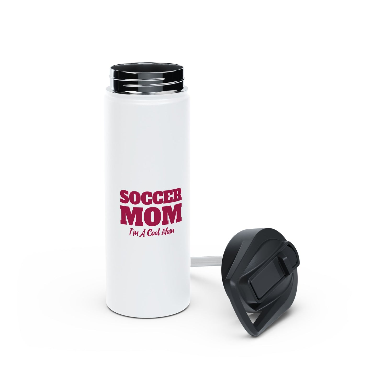 Soccer Mom Stainless Steel Water Bottle, Standard Lid