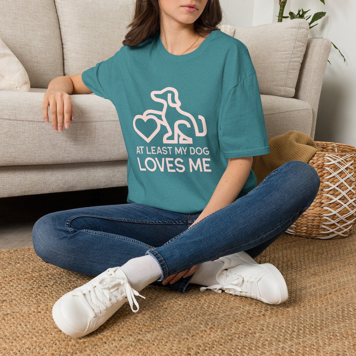 Dog Lover Unisex T-Shirt - At Least My Dog Loves Me