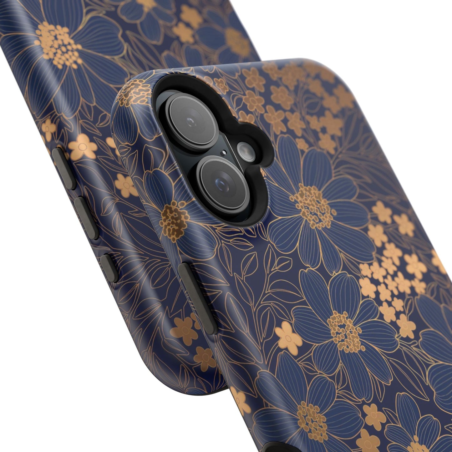 Luxury Serial Magnetic Phone Case, Golden Floral