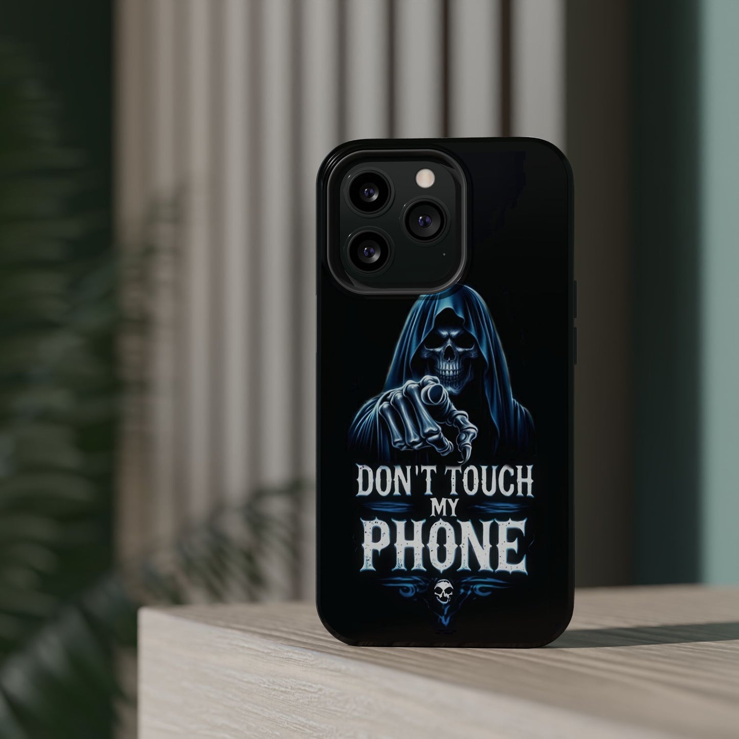 Gothic Magnetic iPhone Case: Don't Touch My Phone