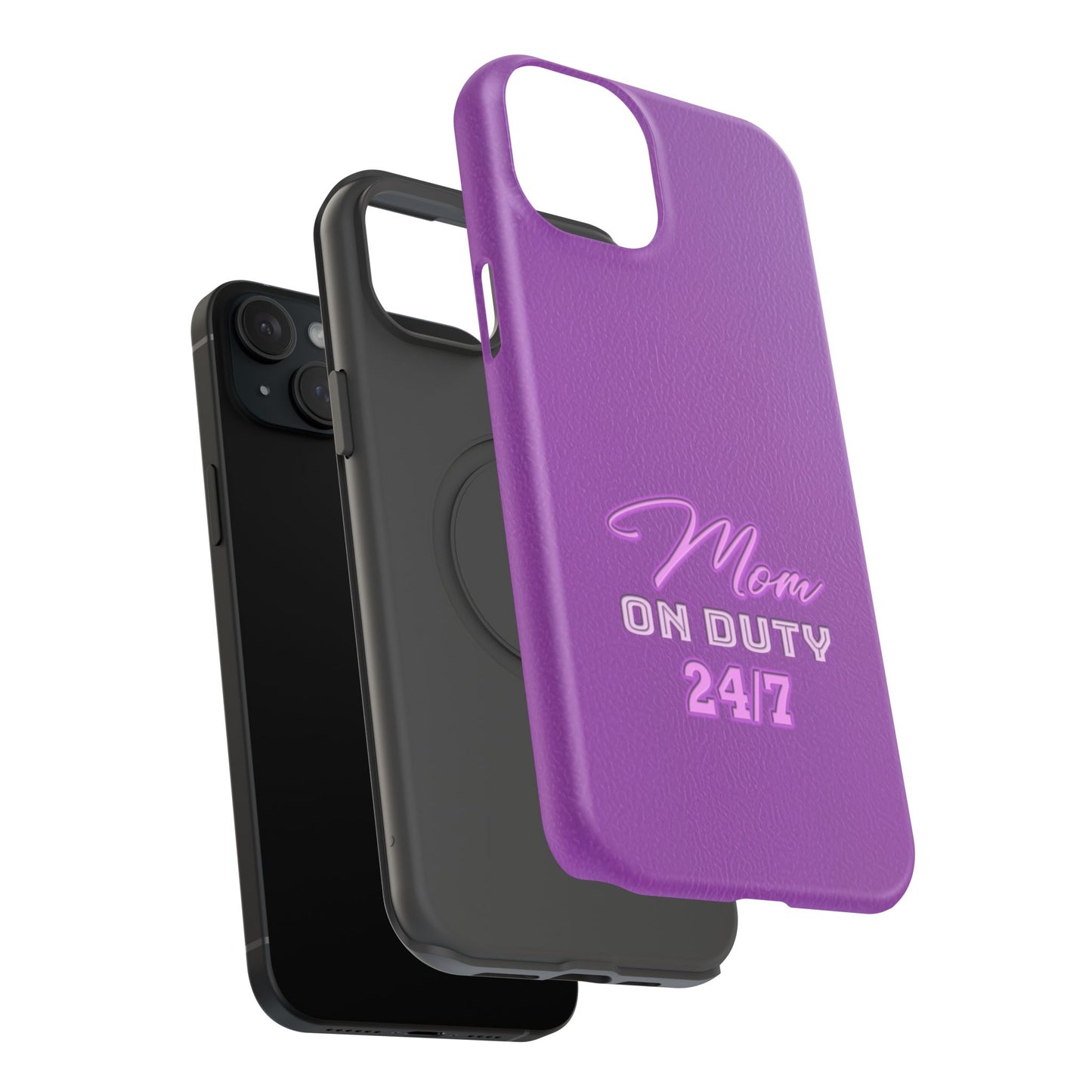 Mom On Duty Impact-Resistant Case, Purple Case for Mothers