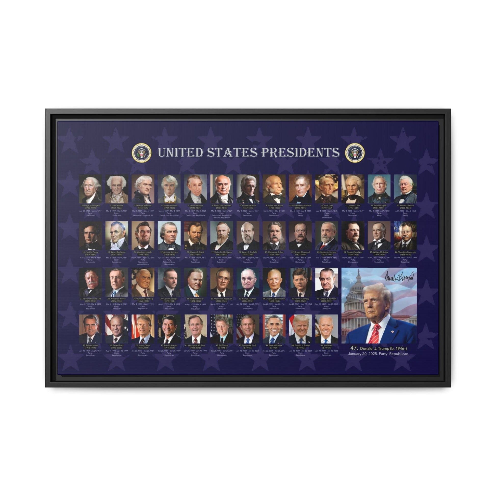 Presidential Portraits Canvas Art Print / Framed