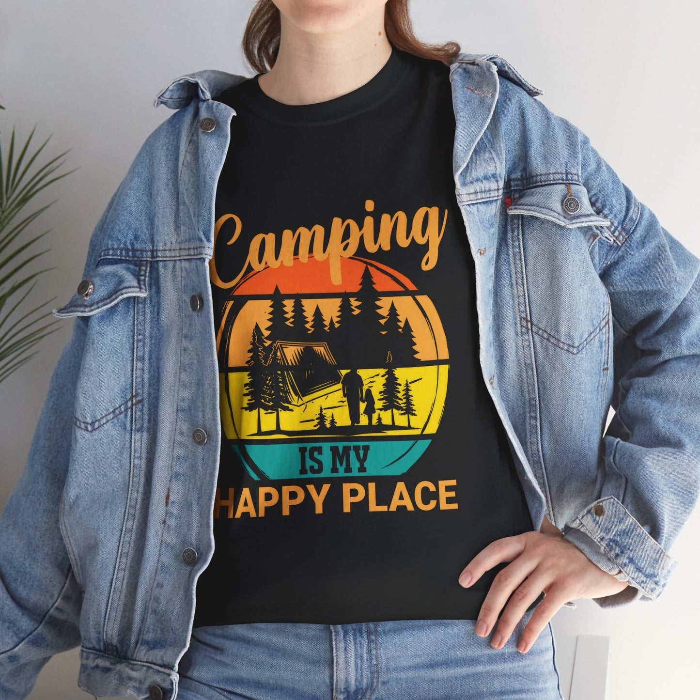 Camping Is My Happy Place Unisex Heavy Cotton Tee