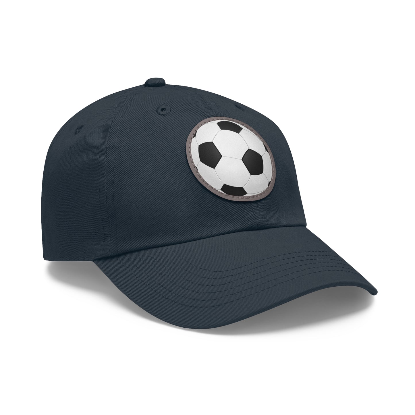 Soccer Dad Hat with Leather Patch (Round)