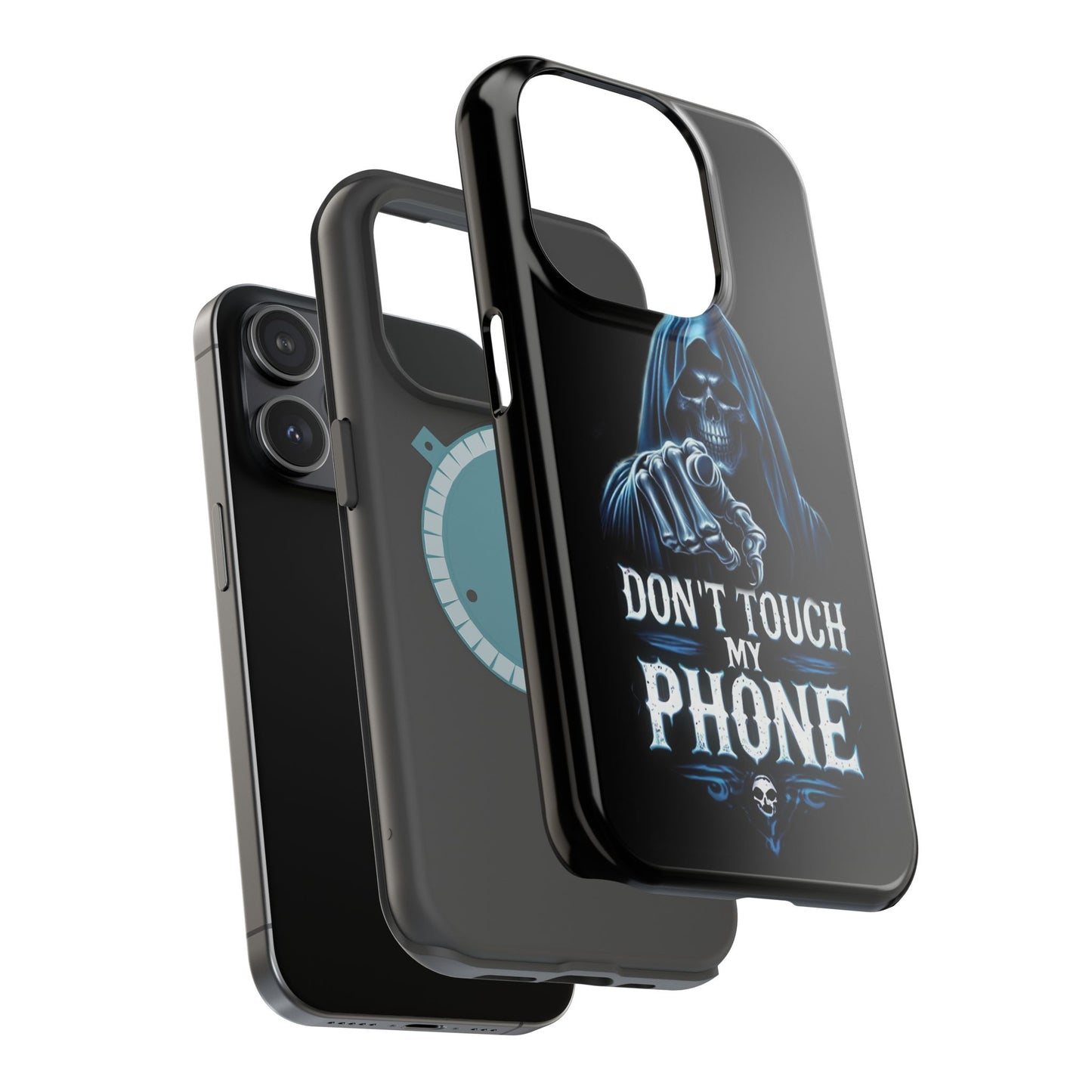 Gothic Magnetic iPhone Case: Don't Touch My Phone