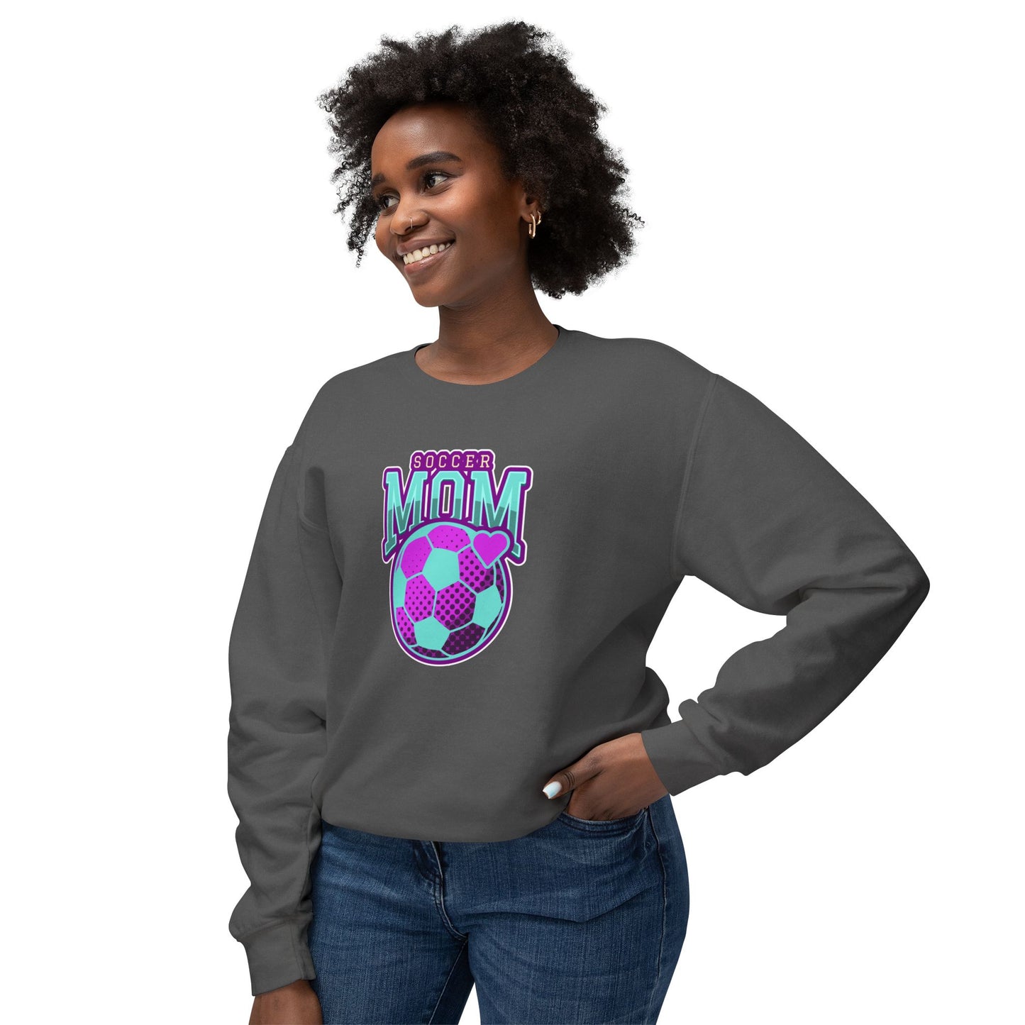 Soccer Mom Unisex Lightweight Crewneck Sweatshirt