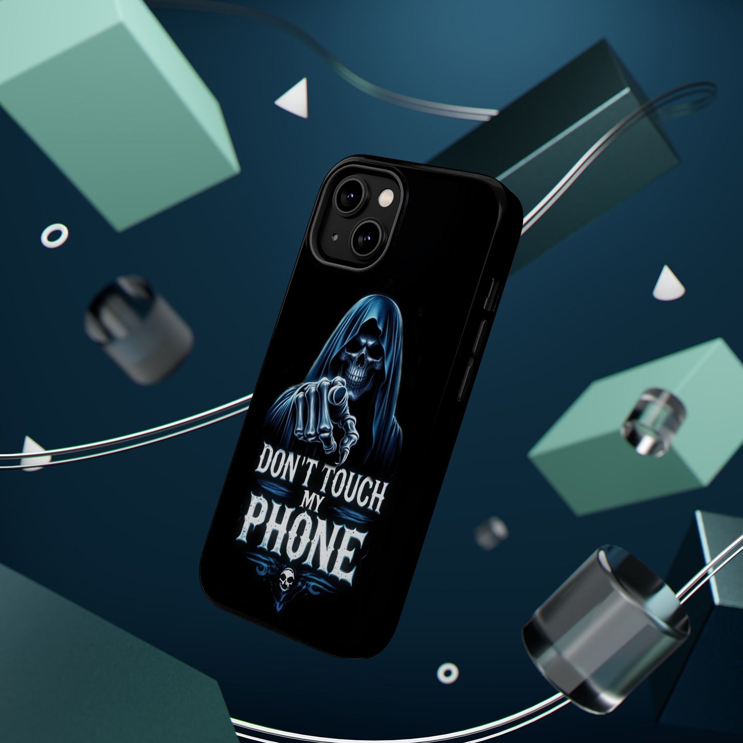 Gothic Magnetic iPhone Case: Don't Touch My Phone