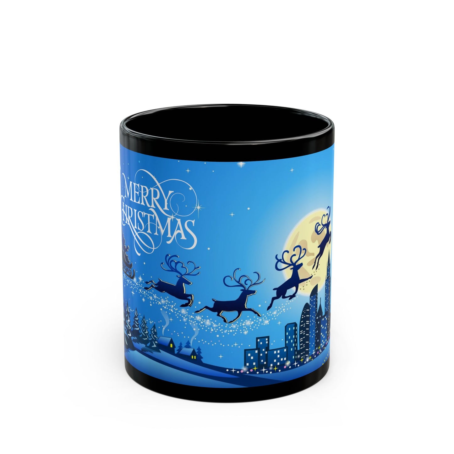 Santa Claus Is Back in Town Black Mug - 11oz, 15oz