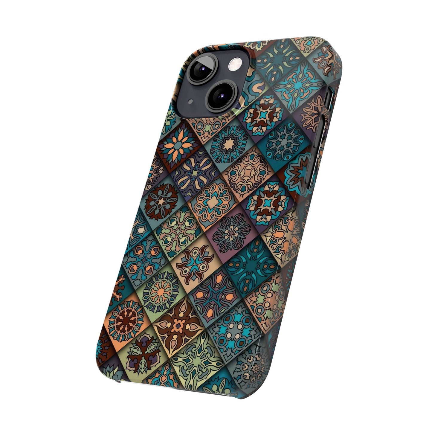 Aztec Geometric Slim Cases, Boho Blue