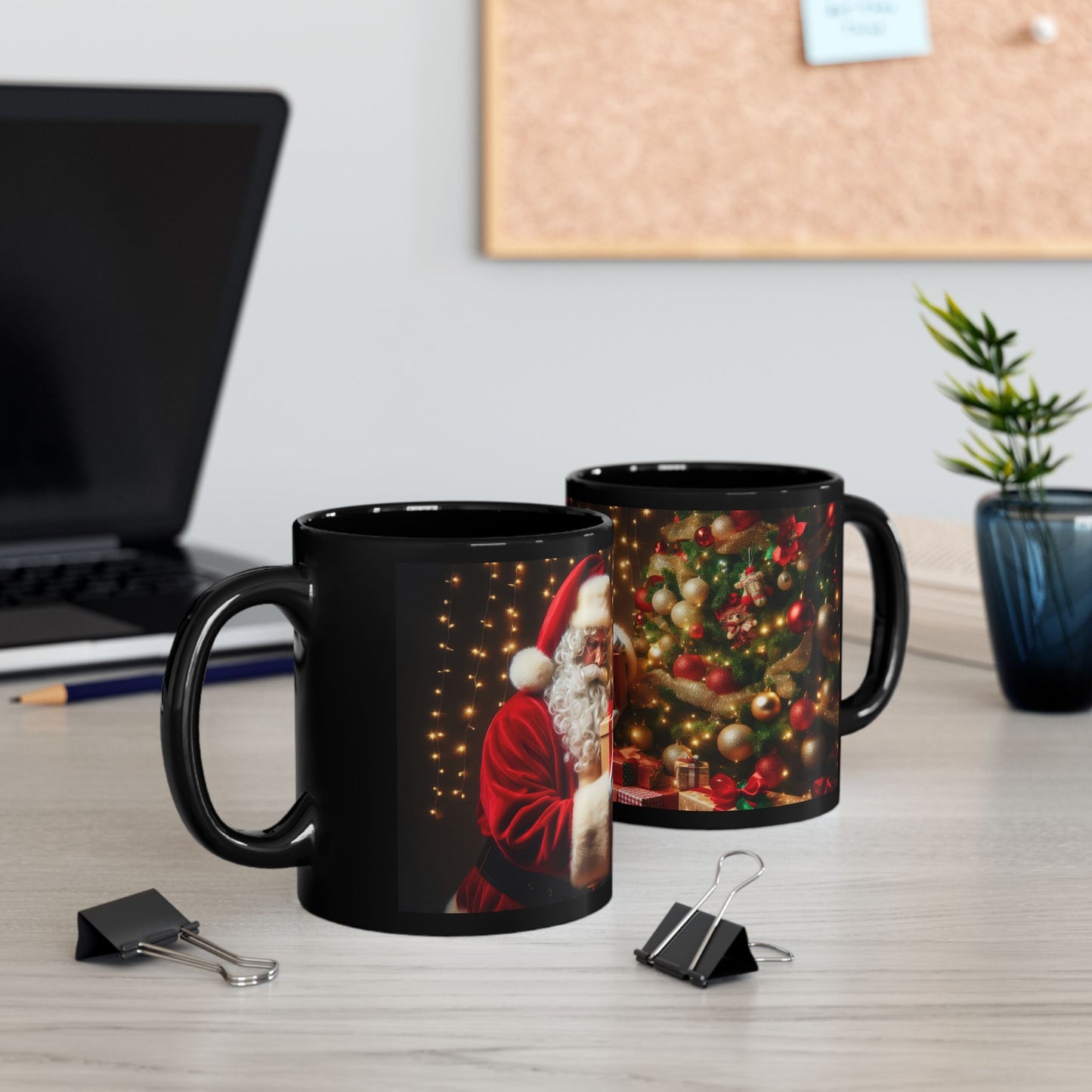 Santa’s Yuletide Gifts Black Mug - 11oz, 15oz