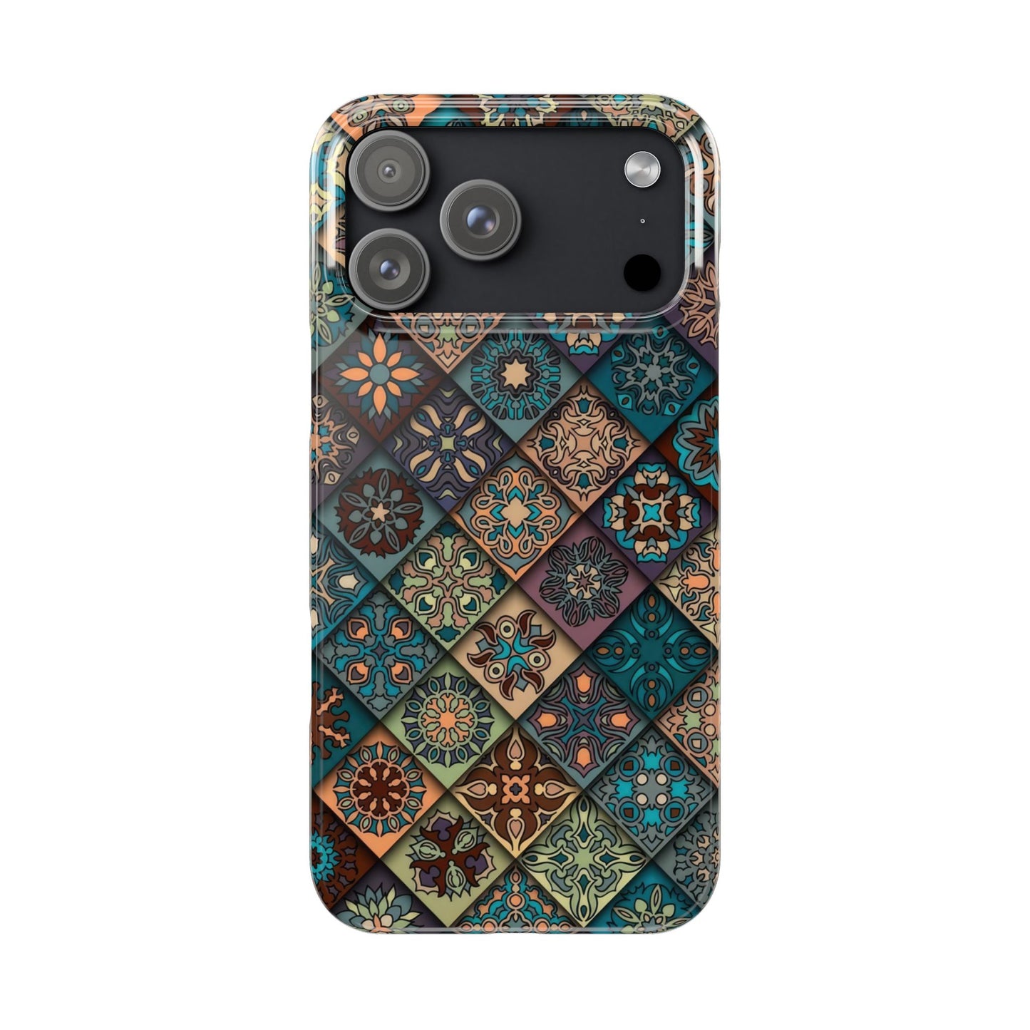Aztec Geometric Slim Cases, Boho Blue
