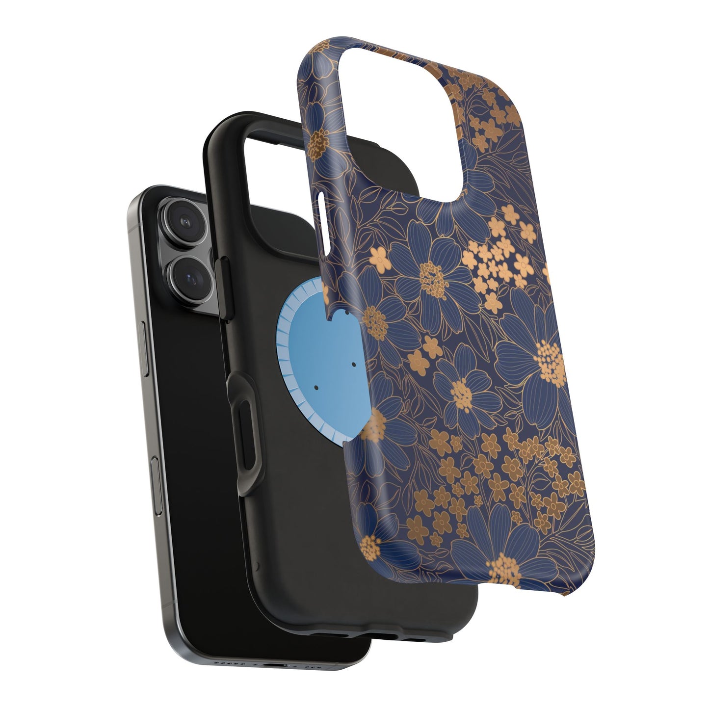 Luxury Serial Magnetic Phone Case, Golden Floral