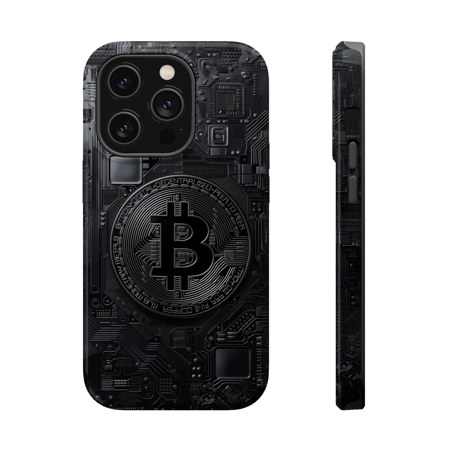 Black Bitcoin Magnetic iPhone Cases - Ideal for Tech Enthusiasts