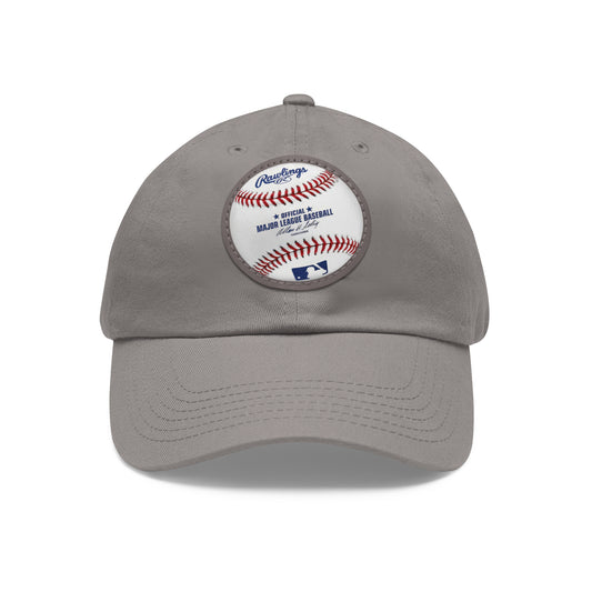 Baseball Dad Hat with Leather Patch (Round)