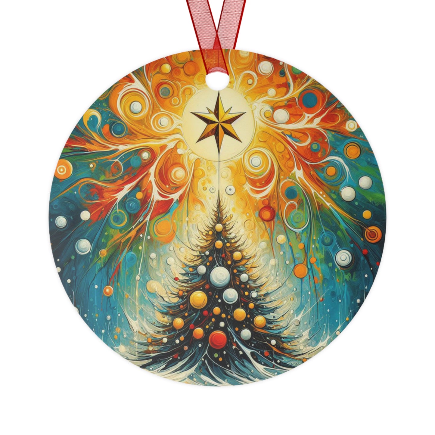 Cosmic Christmas Metal Ornaments, 2-Side Print