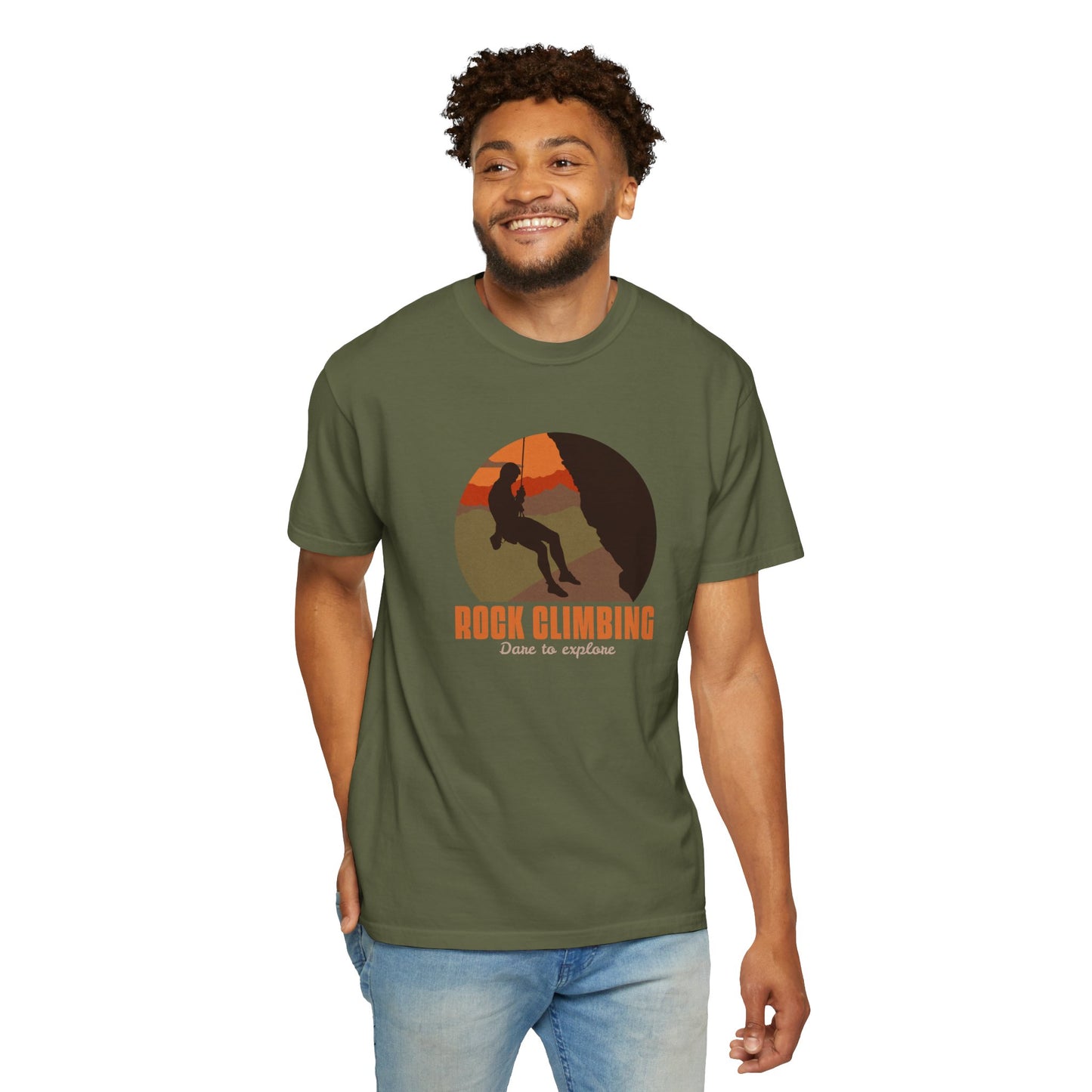 Rock Climbing Dare To Explore Unisex Garment-Dyed T-shirt