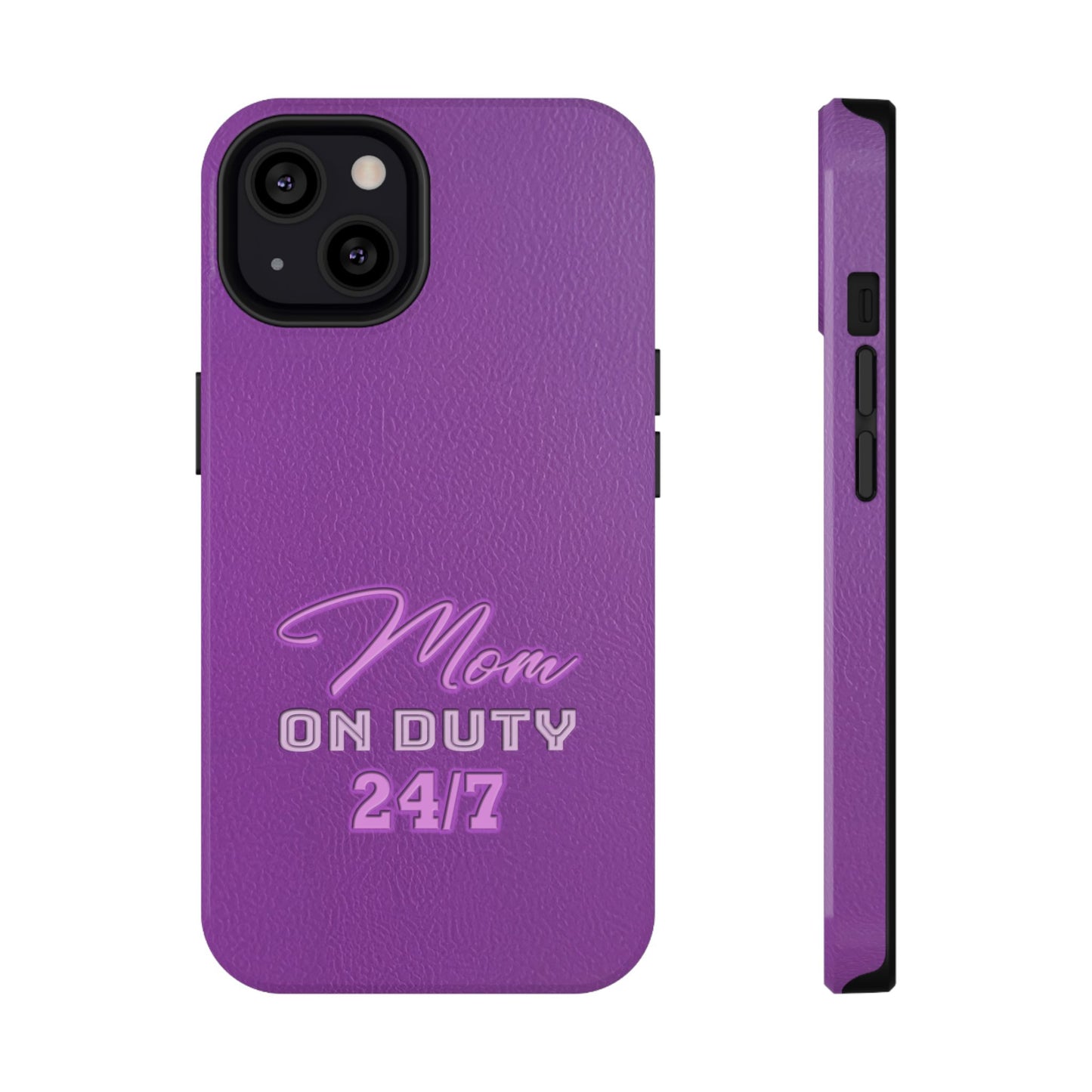 Mom On Duty Impact-Resistant Case, Purple Case for Mothers