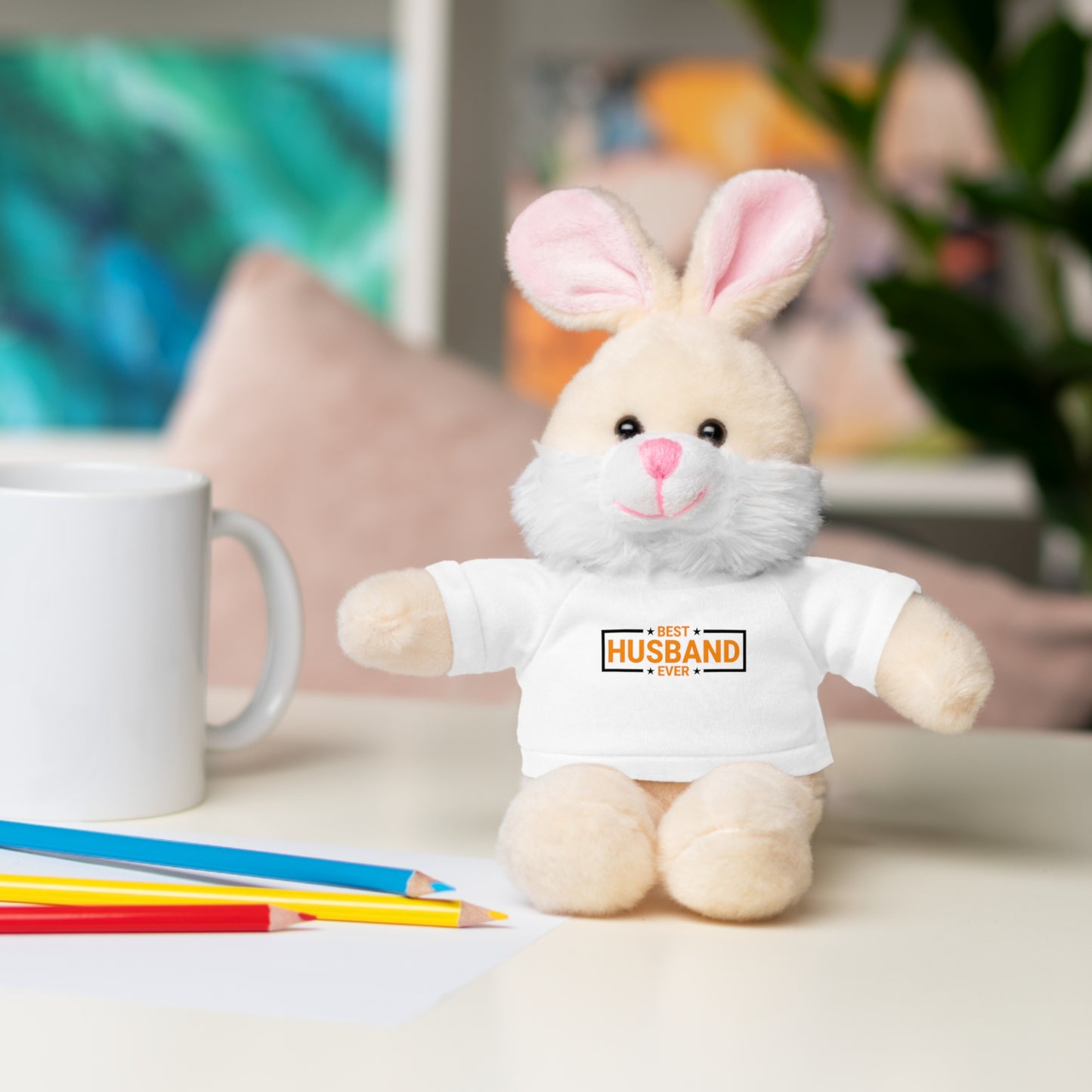 Stuffed Animal with Tee, Cute Gift for Husband