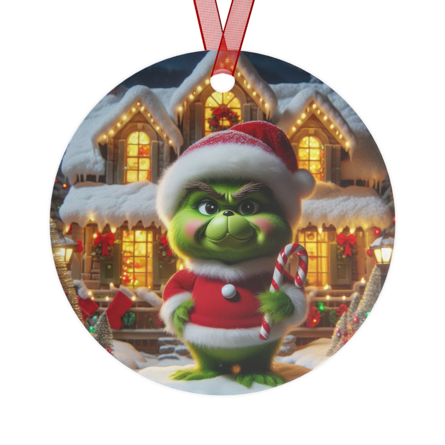 Little Grinch’s Sweet Treat Metal Ornaments, 2-Side Print