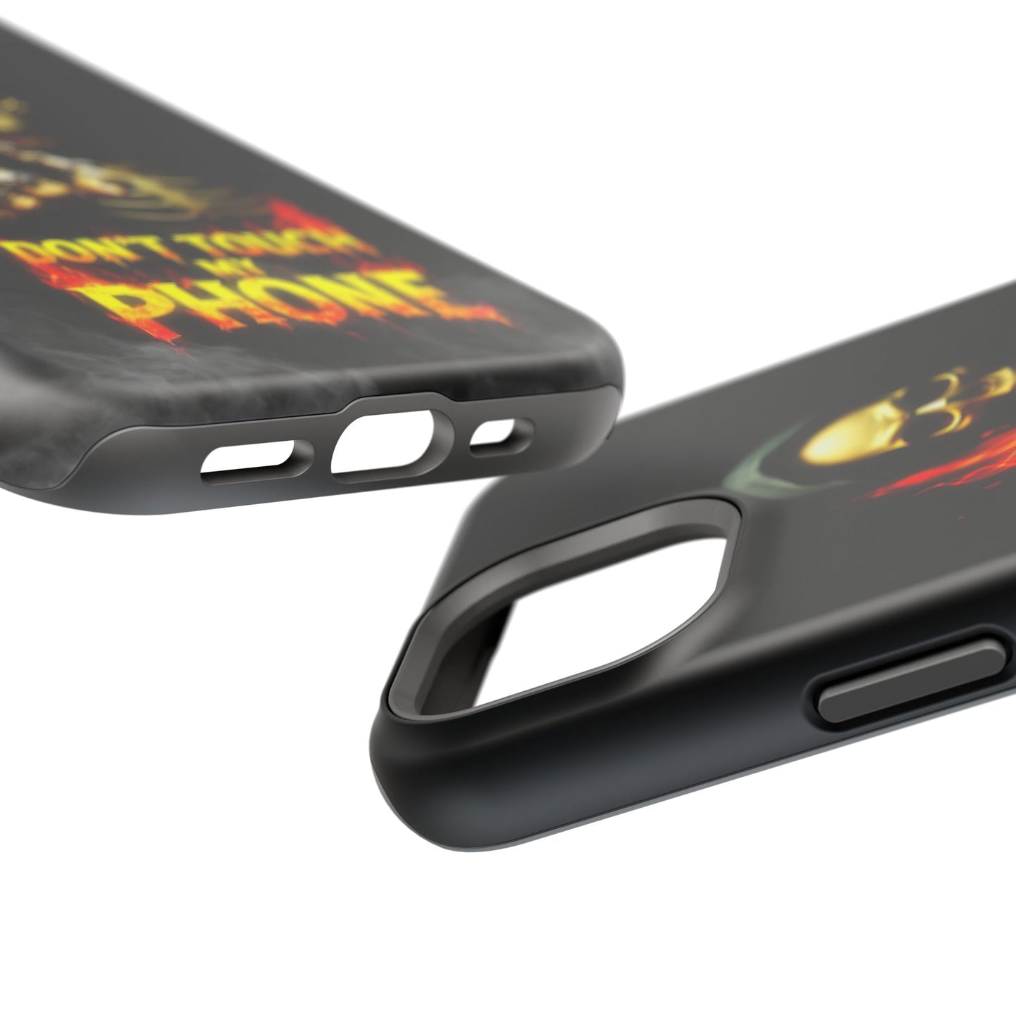 Skull Design Impact-Resistant iPhone Case, Don't Touch My Phone