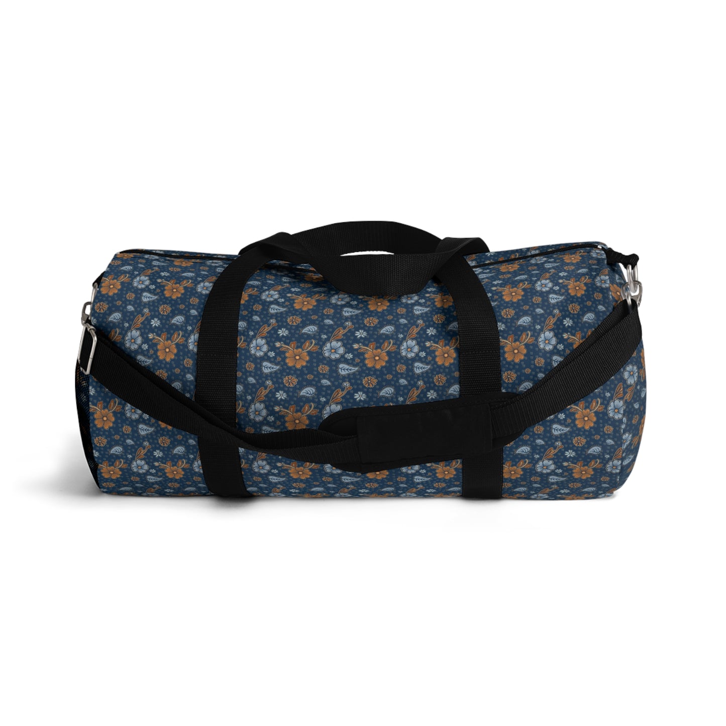 Timeless Elegance: Minimal Floral Duffel Bag / Dark Blue